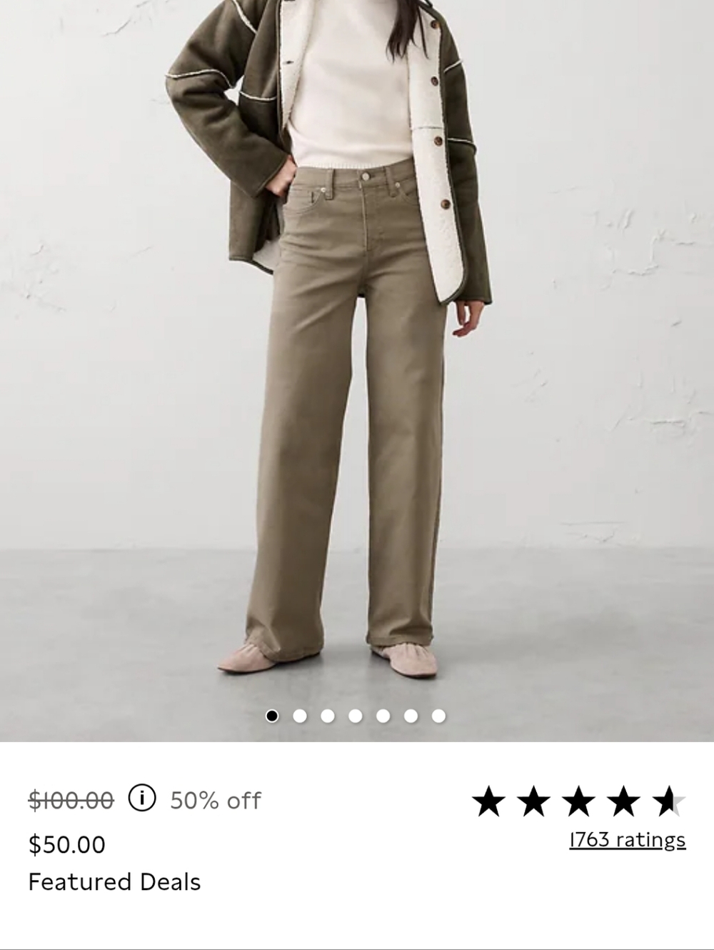 Banana Republic Wide-Leg Pants in Olive